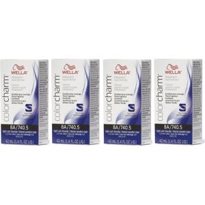 (4Pk 8A Light Ash Blonde ) Wella Color Charm Permanent Liquid Color Wella Perm (4Pk 8A Light Ash Blonde ) Wella Color Charm Permanent Liquid Color Wella Perm