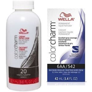 (6AA + Developer (Vol. 20) 3.6oz) Wella Color Charm Permanent Liquid Color Wel (6AA + Developer (Vol. 20) 3.6oz) Wella Color Charm Permanent Liquid Color Wel