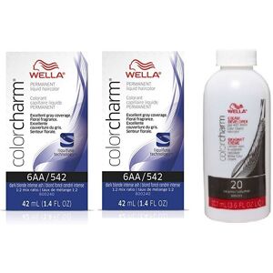 (6AA+6AA+Developer (Vol. 20) 3.6oz) Wella Color Charm Permanent Liquid Color W (6AA+6AA+Developer (Vol. 20) 3.6oz) Wella Color Charm Permanent Liquid Color W