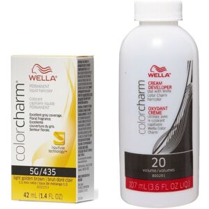 (5G + Developer (Vol. 20) 3.6oz ) Wella Color Charm Haircolor 5G Light Golden Br (5G + Developer (Vol. 20) 3.6oz ) Wella Color Charm Haircolor 5G Light Golden Br