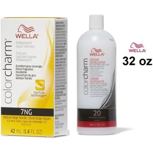 (7NG + Developer (Vol. 20) 32oz) Wella Color Charm Haircolor 7NG Medium Beige Bl (7NG + Developer (Vol. 20) 32oz) Wella Color Charm Haircolor 7NG Medium Beige Bl