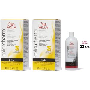 (8NG + 8NG+Developer (Vol. 20) 32oz) Wella Color Charm Haircolor 8NG Light Beige (8NG + 8NG+Developer (Vol. 20) 32oz) Wella Color Charm Haircolor 8NG Light Beige