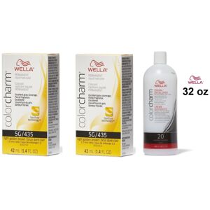 (5G + 5G+Developer (Vol. 20) 32oz) Wella Color Charm Haircolor 5G Light Golden B (5G + 5G+Developer (Vol. 20) 32oz) Wella Color Charm Haircolor 5G Light Golden B