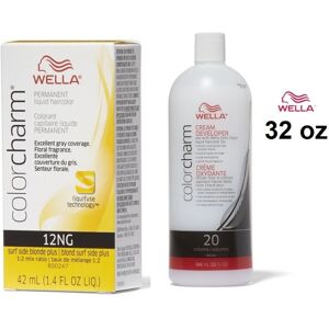 (12NG + Developer (Vol. 20) 32oz) Wella Color Charm Haircolor 12NG Surf Side Blo (12NG + Developer (Vol. 20) 32oz) Wella Color Charm Haircolor 12NG Surf Side Blo