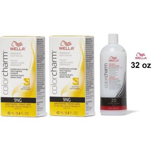 (9NG + 9NG+Developer (Vol. 20) 32oz) Wella Color Charm Haircolor 9NG Sand Blonde (9NG + 9NG+Developer (Vol. 20) 32oz) Wella Color Charm Haircolor 9NG Sand Blonde