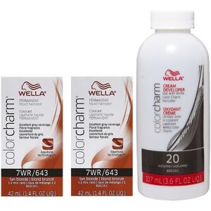 (7WR + 7WR +Developer (Vol. 20) 3.6oz) 7WR Tan Blonde Wella Color Charm Permanen (7WR + 7WR +Developer (Vol. 20) 3.6oz) 7WR Tan Blonde Wella Color Charm Permanen