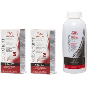 (6RV + 6RV + Developer (Vol. 20) 3.6oz) 6RV Cyclamen Wella Color Charm Permanent (6RV + 6RV + Developer (Vol. 20) 3.6oz) 6RV Cyclamen Wella Color Charm Permanent
