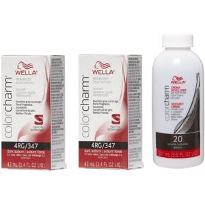 (4RG + 4RG + Developer (Vol. 20) 3.6oz ) 4RG Dark Auburn Wella Color Charm Perma (4RG + 4RG + Developer (Vol. 20) 3.6oz ) 4RG Dark Auburn Wella Color Charm Perma