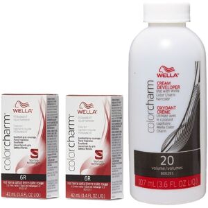 (6R + 6R + Developer (Vol. 20) 3.6oz) 6R Red Terra Cotta Wella Color Charm Perma (6R + 6R + Developer (Vol. 20) 3.6oz) 6R Red Terra Cotta Wella Color Charm Perma