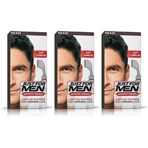 Just for Men Auto Stop Mens Hair Colouring Dye Colour BLACK A55 X3 Just for Men Auto Stop Mens Hair Colouring Dye Colour BLACK A55 X3