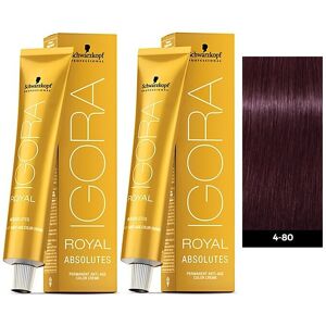 (2pks) Schwarzkopf Igora Royal 4-80 Medium Brown Red Natural Permanent Color (2pks) Schwarzkopf Igora Royal 4-80 Medium Brown Red Natural Permanent Color