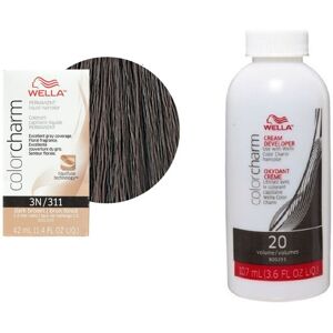 (3N+Dev(Vol.20)3.6oz) Wella 3N Dark Brown Color Charm Permanent Liquid Haircolor (3N+Dev(Vol.20)3.6oz) Wella 3N Dark Brown Color Charm Permanent Liquid Haircolor