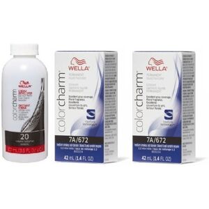 (7A+7A+Dev (Vol. 20) 3.6oz) Wella 9A Pale Ash Blonde Color Charm Permanent Liqui (7A+7A+Dev (Vol. 20) 3.6oz) Wella 9A Pale Ash Blonde Color Charm Permanent Liqui