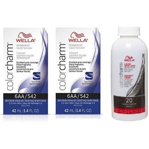 (6AA+6AA+Dev (Vol.20) 3.6oz) Wella 9A Pale Ash Blonde Color Charm Permanent Liqu (6AA+6AA+Dev (Vol.20) 3.6oz) Wella 9A Pale Ash Blonde Color Charm Permanent Liqu