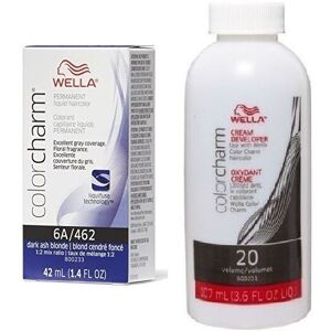 (6A+Developer (Vol. 20) 3.6oz) Wella 9A Pale Ash Blonde Color Charm Permanent Li (6A+Developer (Vol. 20) 3.6oz) Wella 9A Pale Ash Blonde Color Charm Permanent Li