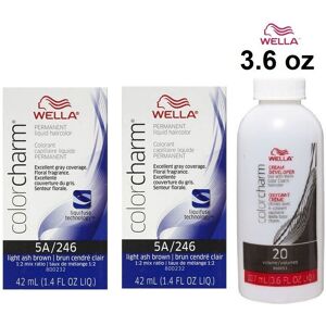 (5A+5A+Dev (Vol. 20) 3.6oz) Wella 7A Medium Smokey Ash Blonde Color Charm Perman (5A+5A+Dev (Vol. 20) 3.6oz) Wella 7A Medium Smokey Ash Blonde Color Charm Perman