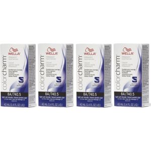 (8A/740 - pack of 4) Wella 6AA Dark Blonde Intense Ash Color Charm Permanent Liq (8A/740 - pack of 4) Wella 6AA Dark Blonde Intense Ash Color Charm Permanent Liq