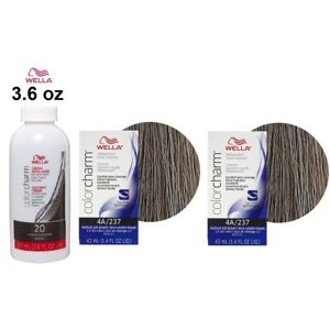 (4A+4A+Dev (Vol.20) 3.6oz) Wella 7A Medium Smokey Ash Blonde Color Charm Permane (4A+4A+Dev (Vol.20) 3.6oz) Wella 7A Medium Smokey Ash Blonde Color Charm Permane