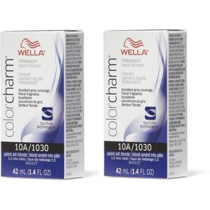 (10A (2pks)) Wella 6AA Dark Blonde Intense Ash Color Charm Permanent Liquid Hair (10A (2pks)) Wella 6AA Dark Blonde Intense Ash Color Charm Permanent Liquid Hair
