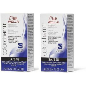 (3A (2pks)) Wella 6AA Dark Blonde Intense Ash Color Charm Permanent Liquid Hairc (3A (2pks)) Wella 6AA Dark Blonde Intense Ash Color Charm Permanent Liquid Hairc
