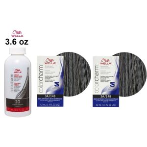 (3A+3A+Dev (Vol.20) 3.6oz) Wella 7A Medium Smokey Ash Blonde Color Charm Permane (3A+3A+Dev (Vol.20) 3.6oz) Wella 7A Medium Smokey Ash Blonde Color Charm Permane