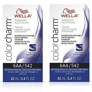 (6AA- pack of 2) Wella 6AA Dark Blonde Intense Ash Color Charm Permanent Liquid (6AA- pack of 2) Wella 6AA Dark Blonde Intense Ash Color Charm Permanent Liquid