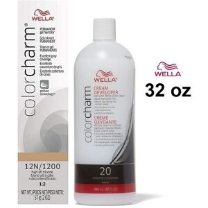(12N+Dev(Vol.20)32oz) Wella Color Charm 12N/1200 High Lift Blonde Permanent Gel (12N+Dev(Vol.20)32oz) Wella Color Charm 12N/1200 High Lift Blonde Permanent Gel