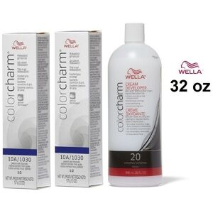 (10A(2)+Dev(Vol.20)32oz) Wella Color Charm 10A/1030 Palest Ash Blonde Permanent (10A(2)+Dev(Vol.20)32oz) Wella Color Charm 10A/1030 Palest Ash Blonde Permanent