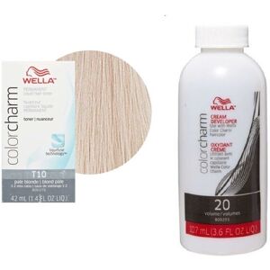 (T10 & Dev (Vol. 20) 3.6oz) Wella Color Charm T27 Medium Beige Blonde Permanent (T10 & Dev (Vol. 20) 3.6oz) Wella Color Charm T27 Medium Beige Blonde Permanent