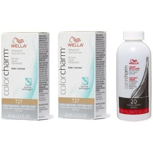 (T27+T27+ Dev (Vol. 20) 3.6oz) Wella Color Charm T35 Beige Blonde Permanent Liqu (T27+T27+ Dev (Vol. 20) 3.6oz) Wella Color Charm T35 Beige Blonde Permanent Liqu