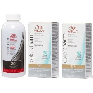 (T27+T27+ Dev (Vol. 20) 3.6oz) Wella Color Charm T10 Pale Blonde Permanent Liqui (T27+T27+ Dev (Vol. 20) 3.6oz) Wella Color Charm T10 Pale Blonde Permanent Liqui