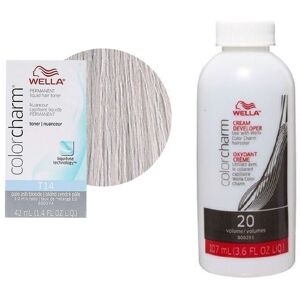(T14 & Dev (Vol. 20) 3.6oz) Wella Color Charm T28 Natural Blonde Permanent Liqui (T14 & Dev (Vol. 20) 3.6oz) Wella Color Charm T28 Natural Blonde Permanent Liqui