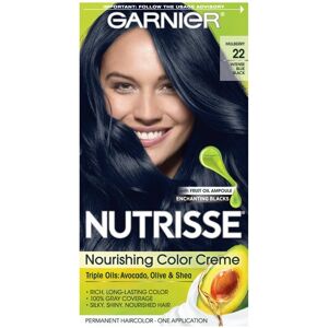 Garnier Nutrisse Nourishing Hair Color Creme, 22 Intense Blue Black, 1 Kit Garnier Nutrisse Nourishing Hair Color Creme, 22 Intense Blue Black, 1 Kit