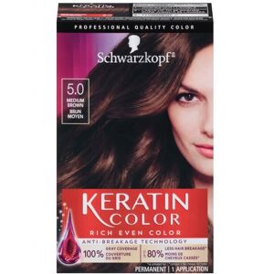 Schwarzkopf Keratin Color Permanent Hair Color Cream, 5.0 Medium Brown Schwarzkopf Keratin Color Permanent Hair Color Cream, 5.0 Medium Brown