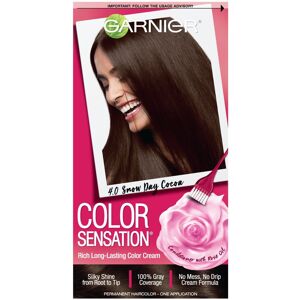Garnier Color Sensation Hair Color Cream, 4.0 Snow Day Cocoa (Dark Brown), 1 Kit Garnier Color Sensation Hair Color Cream, 4.0 Snow Day Cocoa (Dark Brown), 1 Kit