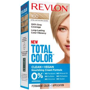 Revlon Total Permanent Hair Color, Clean and Vegan, 100% Gray Coverage Dye, 100 Revlon Total Permanent Hair Color, Clean and Vegan, 100% Gray Coverage Dye, 100