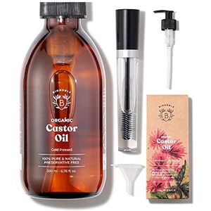 Bionoble Organic Castor Oil - Vegan Cruelty Free - 200ml - For Hair, Eyebrows, Lashes Bionoble Organic Castor Oil - Vegan Cruelty Free - 200ml - For Hair, Eyebrows, Lashes
