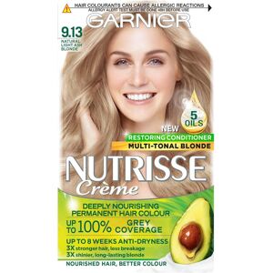 Garnier Nutrisse 9.13 Natural Light Ash Blonde Hair Dye - Nourishing Color Creme Garnier Nutrisse 9.13 Natural Light Ash Blonde Hair Dye - Nourishing Color Creme