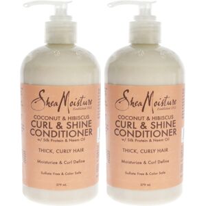 Shea Moisture Coconut & Hibiscus Curl & Shine Conditioner - Pack of 2 For Unisex Shea Moisture Coconut & Hibiscus Curl & Shine Conditioner - Pack of 2 For Unisex