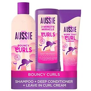 Aussie Curls Shampoo and Conditioner Set with Leave In Conditioner Curl Cream, Curly Ha Aussie Curls Shampoo and Conditioner Set with Leave In Conditioner Curl Cream, Curly Ha