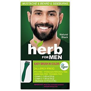 HerbForMen Herb For Men, PPD & Ammonia Free Mustache & Beard Dye, Vegan Natural Ingredients HerbForMen Herb For Men, PPD & Ammonia Free Mustache & Beard Dye, Vegan Natural Ingredients