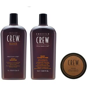 American Crew Daily Moisturizing Shampoo 1000ml, Conditioner 1000ml and Pomade 8 American Crew Daily Moisturizing Shampoo 1000ml, Conditioner 1000ml and Pomade 8