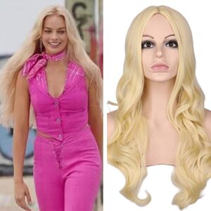 Unbranded (C) Women Barbie Movie Cosplay Costume Natural Wig Blonde Long Wavy/ Straight Pl Unbranded (C) Women Barbie Movie Cosplay Costume Natural Wig Blonde Long Wavy/ Straight Pl