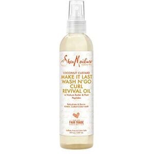 Shea Moisture Coconut Custard Make It Last Wash N Go Curl Revival Oil, 8 oz Shea Moisture Coconut Custard Make It Last Wash N Go Curl Revival Oil, 8 oz