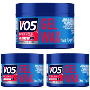3 x 75ml Vo5 GEL WAX Extra Hold Natural Shine 3 x 75ml Vo5 GEL WAX Extra Hold Natural Shine