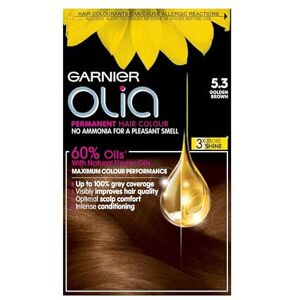 Garnier Olia Permanent Hair Dye, Up to 100% Grey Hair Coverage, No Ammonia, 5.3 Garnier Olia Permanent Hair Dye, Up to 100% Grey Hair Coverage, No Ammonia, 5.3