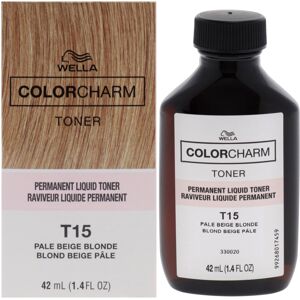 Color Charm Permanent Liquid Toner - T15 Pale Beige Blonde by Wella fo Color Charm Permanent Liquid Toner - T15 Pale Beige Blonde by Wella fo