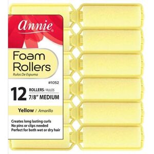 Maybelline Annie Salon Style Medium Foam Hair Rollers 78 Yellow 12 Piece Set Soft Heatle Maybelline Annie Salon Style Medium Foam Hair Rollers 78 Yellow 12 Piece Set Soft Heatle