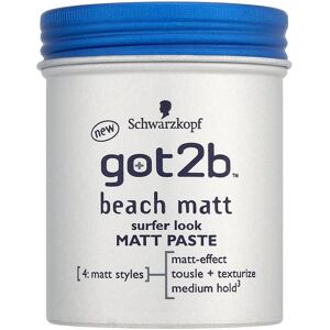 Schwarzkopf Got2B Beach Matte Paste Styling Paste for Matte Surfer Looks Hair Wax for Men f Schwarzkopf Got2B Beach Matte Paste Styling Paste for Matte Surfer Looks Hair Wax for Men f