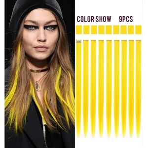 konhill (As show, One size) 9PCS Princess Party Highlight Yellow Hairpieces Colored Hair konhill (As show, One size) 9PCS Princess Party Highlight Yellow Hairpieces Colored Hair